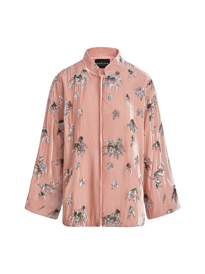 Elegant Velvet Embroidered Chinese Jacket