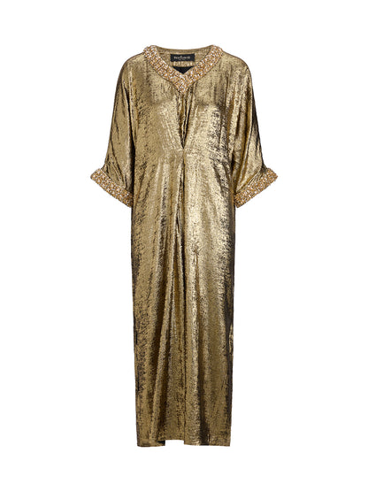Stunning Gold V-neck Dress