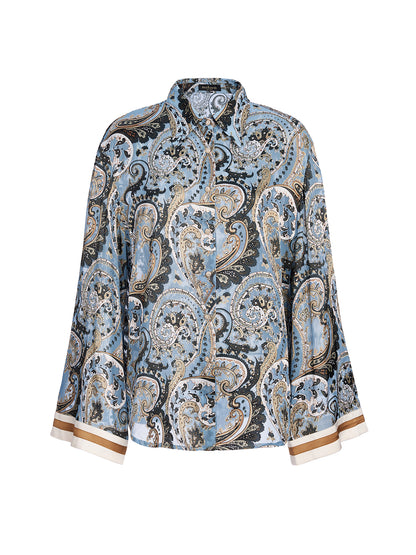 Versatile Bohemian Print Long Sleeve Shirt