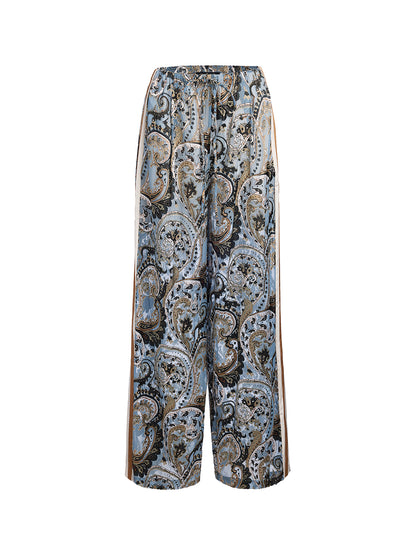Versatile Bohemian Print Wide Leg Pants