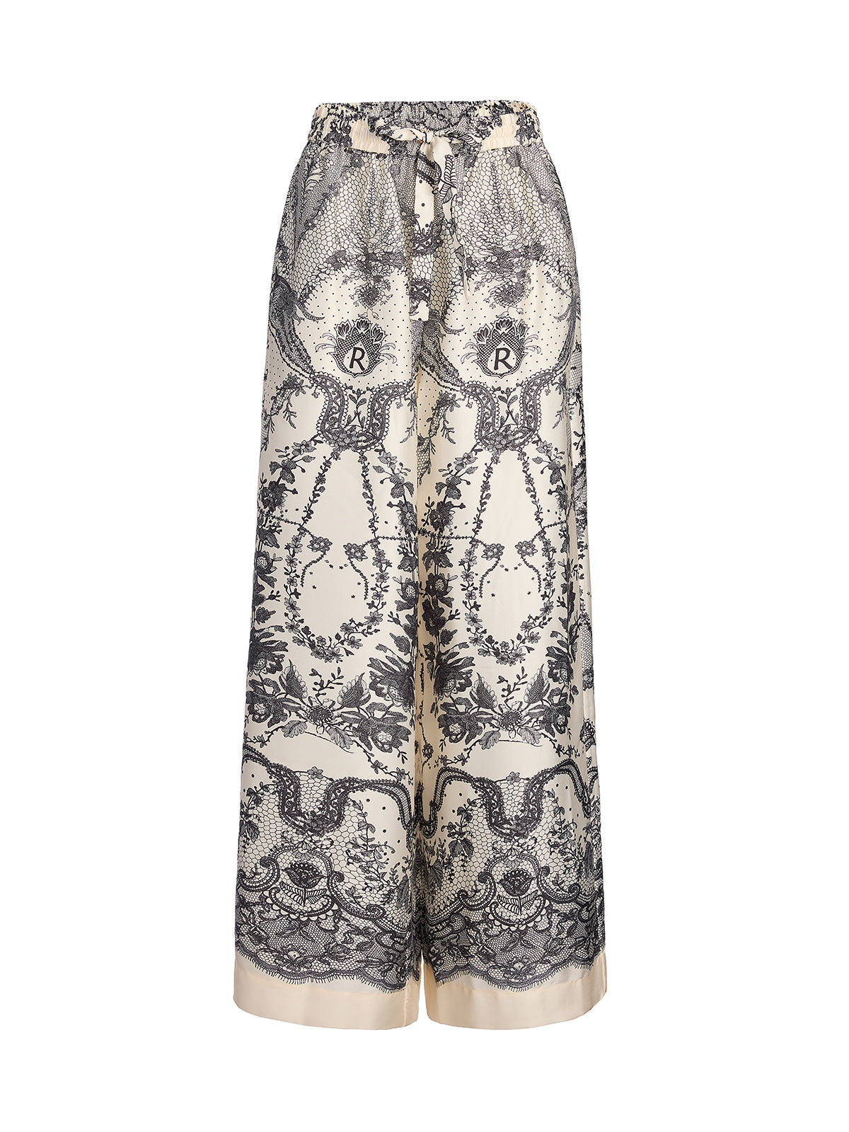 Black Eyelash Lace Relaxed Pants