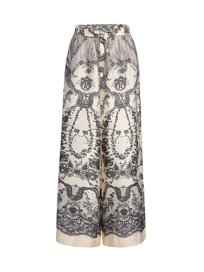 Black Eyelash Lace Relaxed Pants