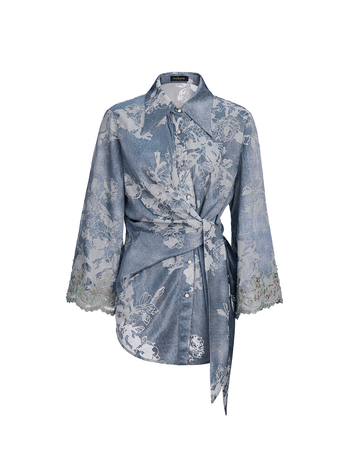Final Sale | Burnout Floral Tie-Front Shirt