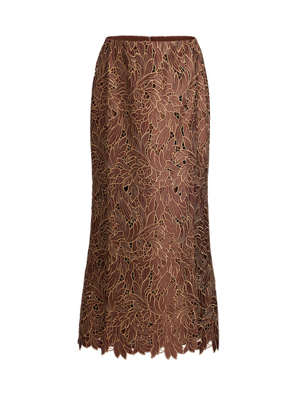 Water-Soluble Embroidery Concealed Zip Skirt