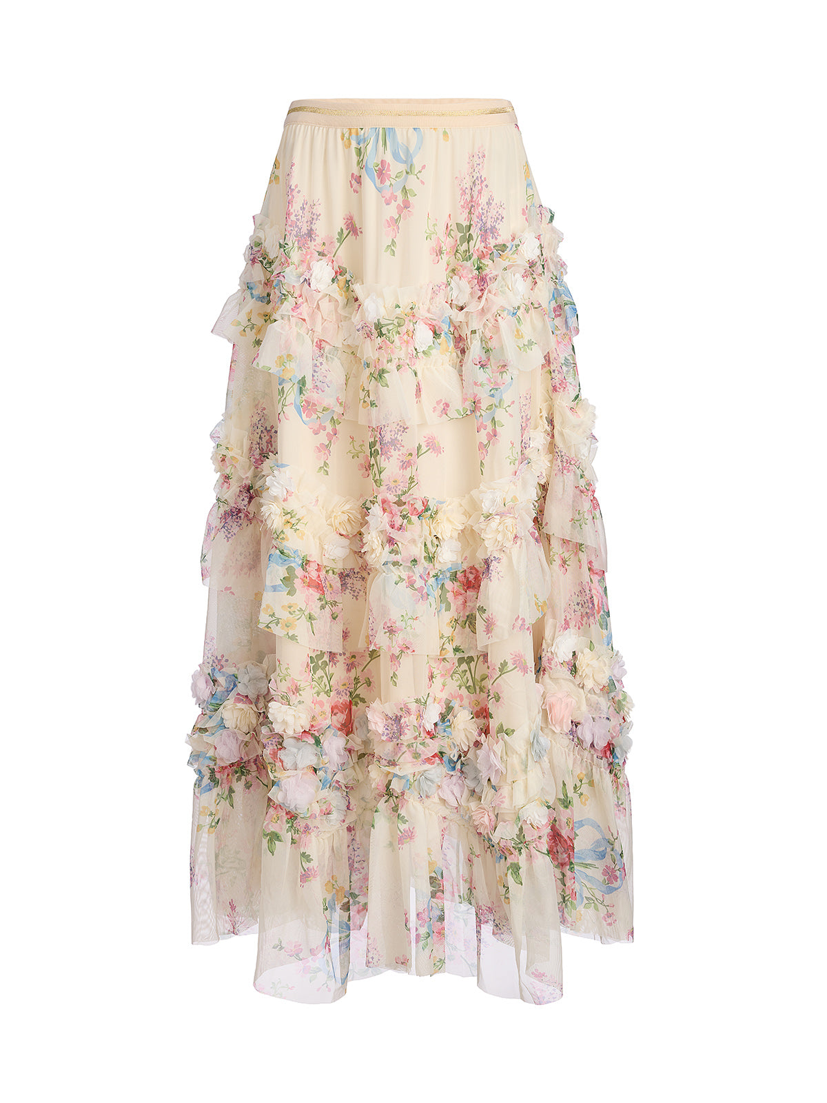 Handcrafted Floral French-Inspired Tulle Skirt