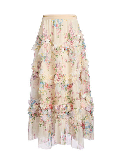 Handcrafted Floral French-Inspired Tulle Skirt