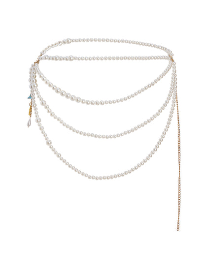 Layered Pearl Fringe Waist Chain