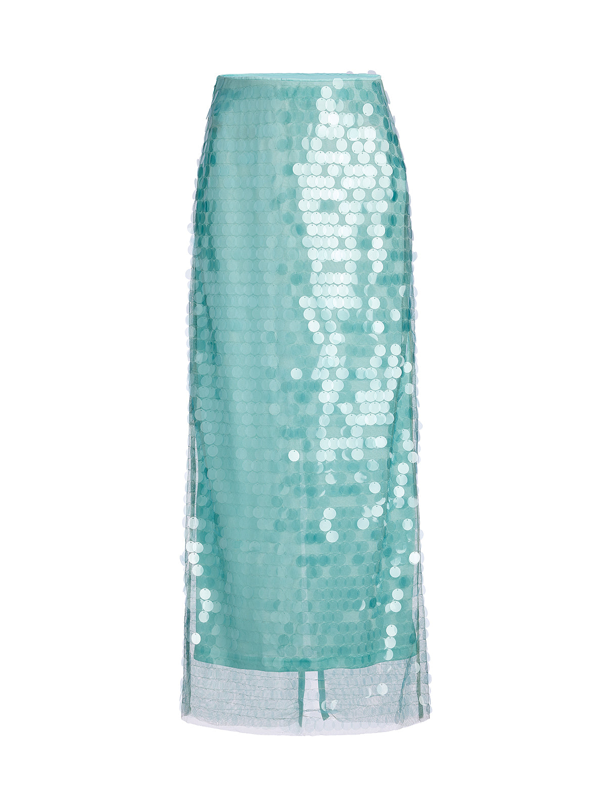 Elastic Sequin Mermaid Mint Skirt