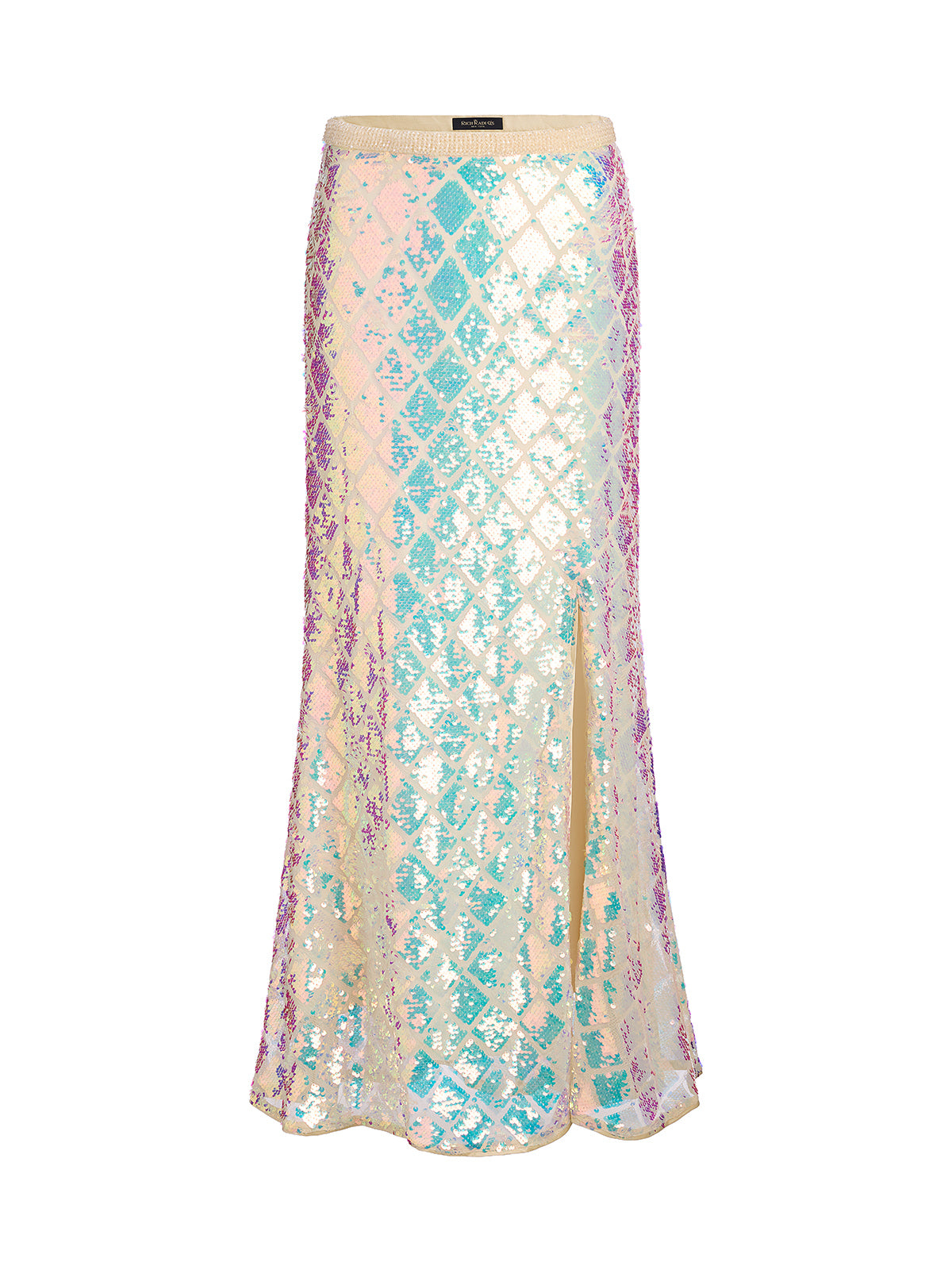 Iridescent Sequin Front-Slit Mermaid Skirt