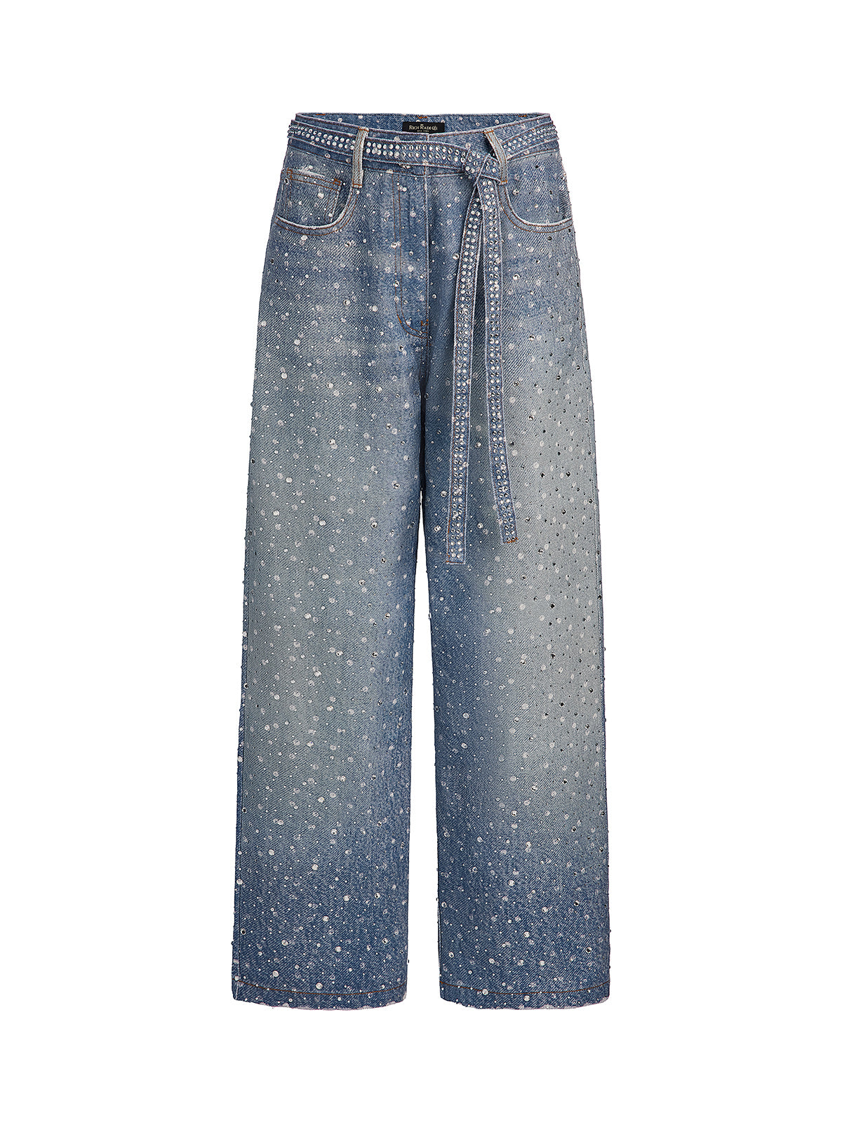 Crystal-Embellished Straight Jeans