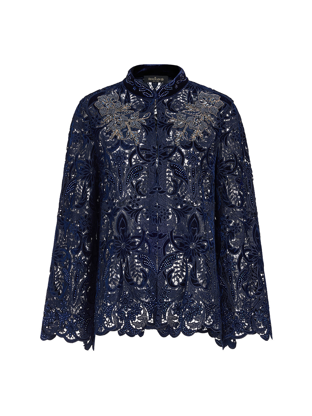 Velvet Lace Cutout Embroidered Jacket