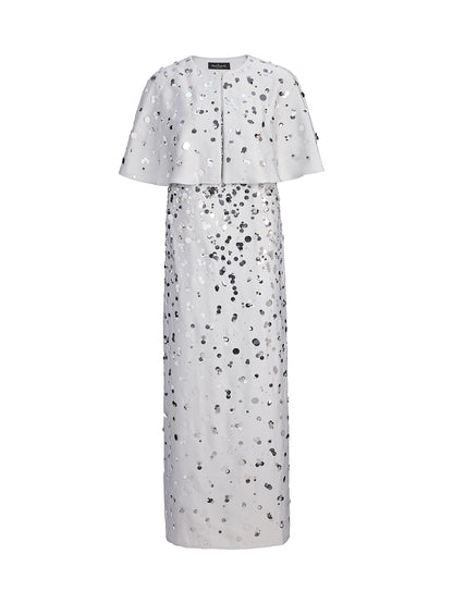 Gradient Sequin Dress & Shawl Set