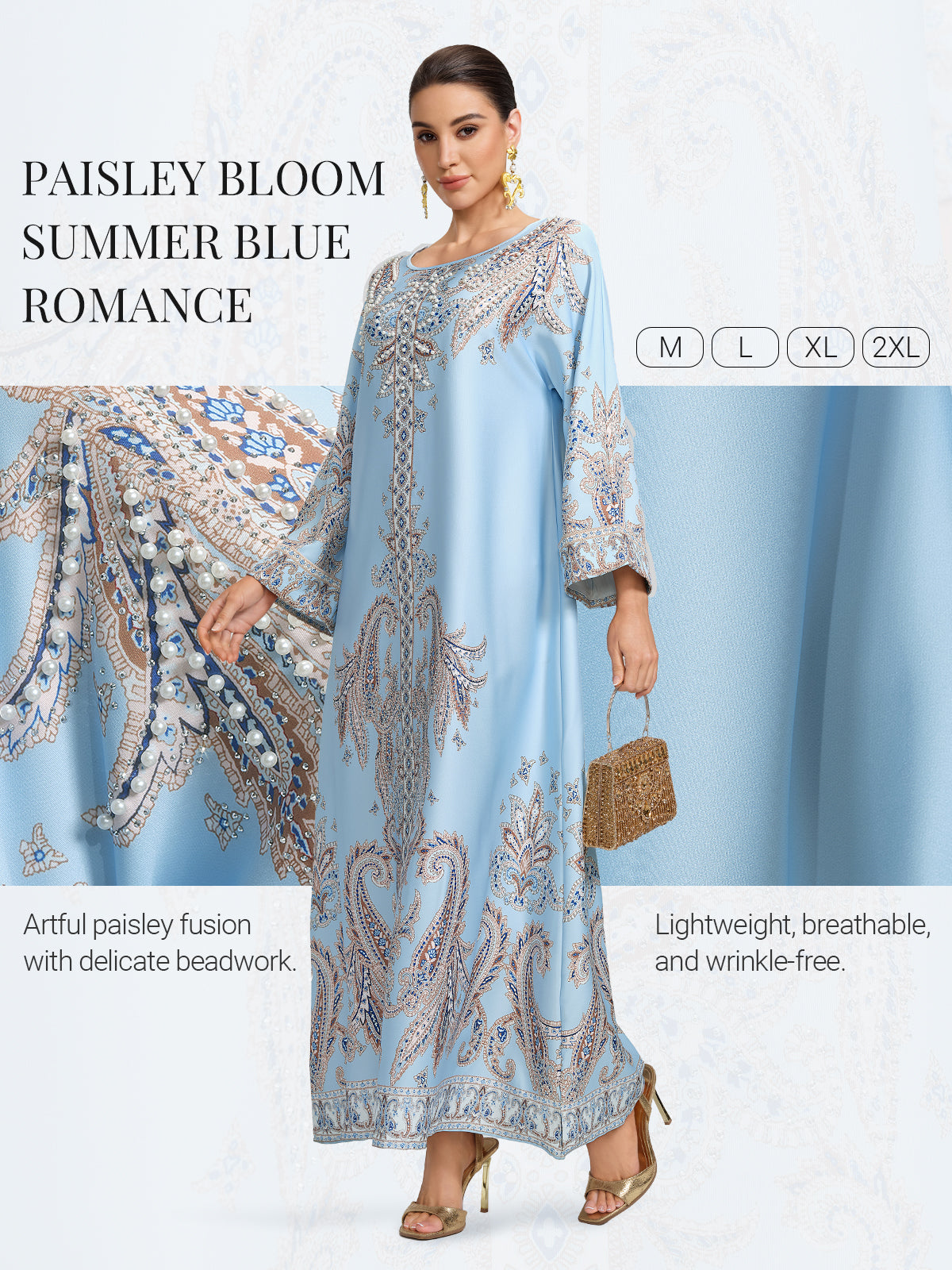 Paisley Hand-Beaded Relaxed Maxi Dress
