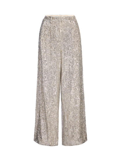 Light Luxury Sequin Wide-Leg Pants