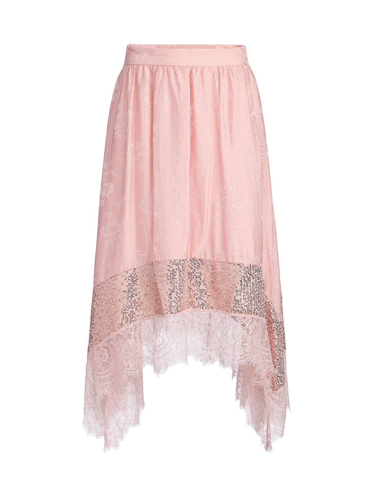Statement Sequin Lace Panel Skirt