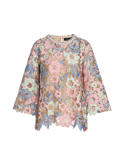 Custom Guipure Lace Floral Top