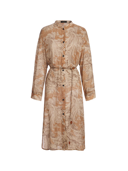 Baroque Print Cupro Vacation Dress