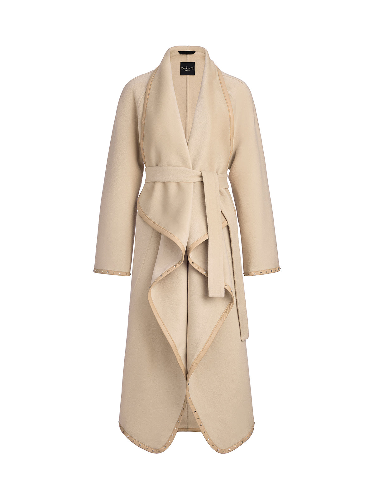 Irregular Silhouette Mid-Length Wool Coat (100% Wool)