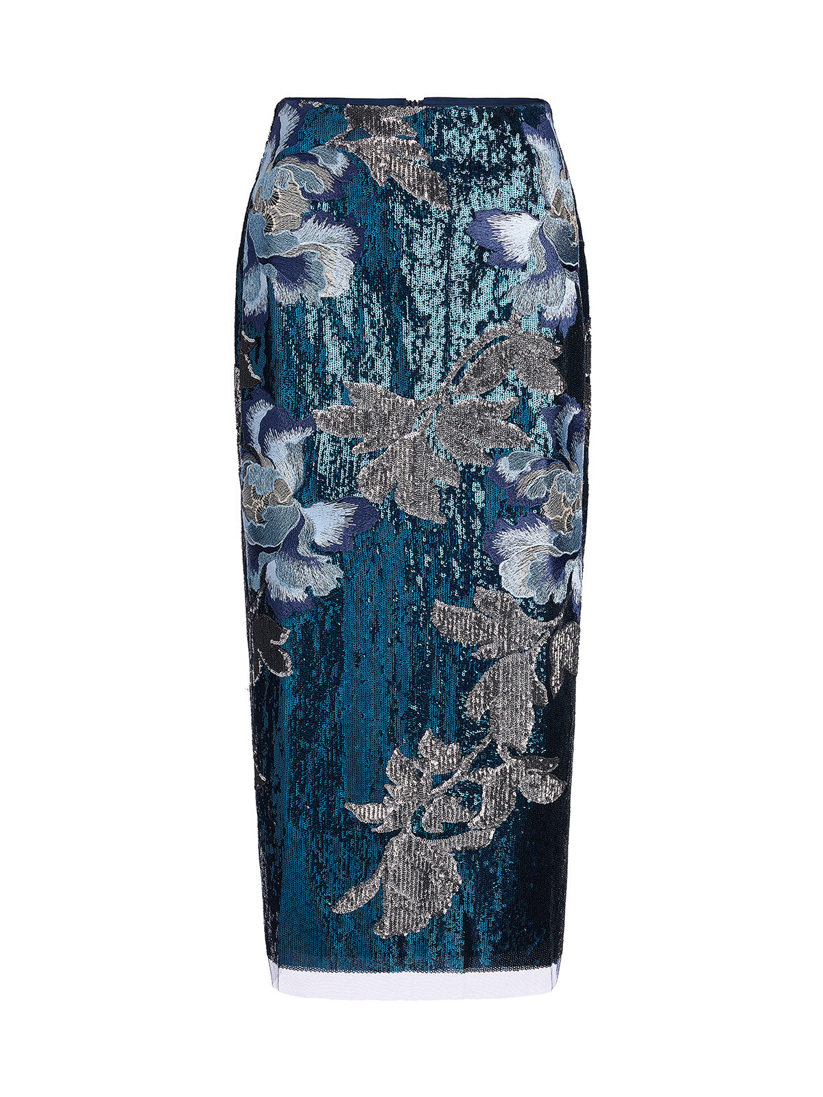 Sequin Embroidered Floral Skirt