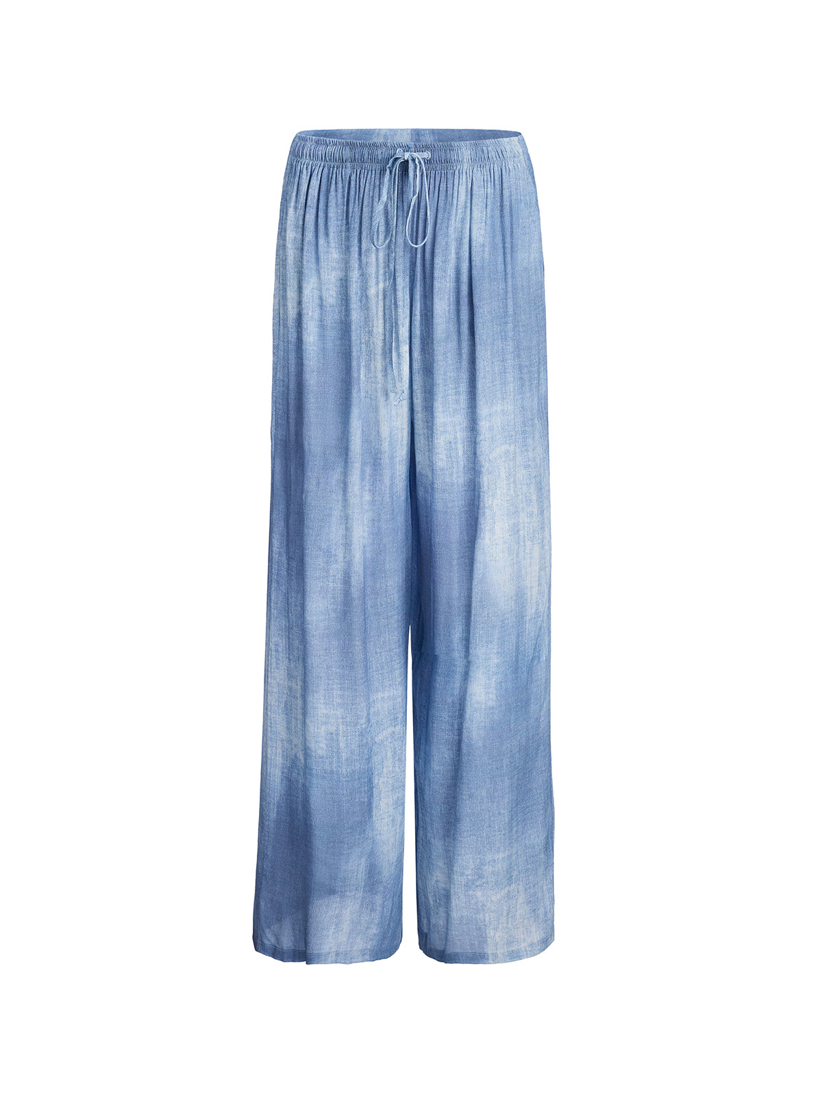 Gradient-Dyed Printed Denim Pants