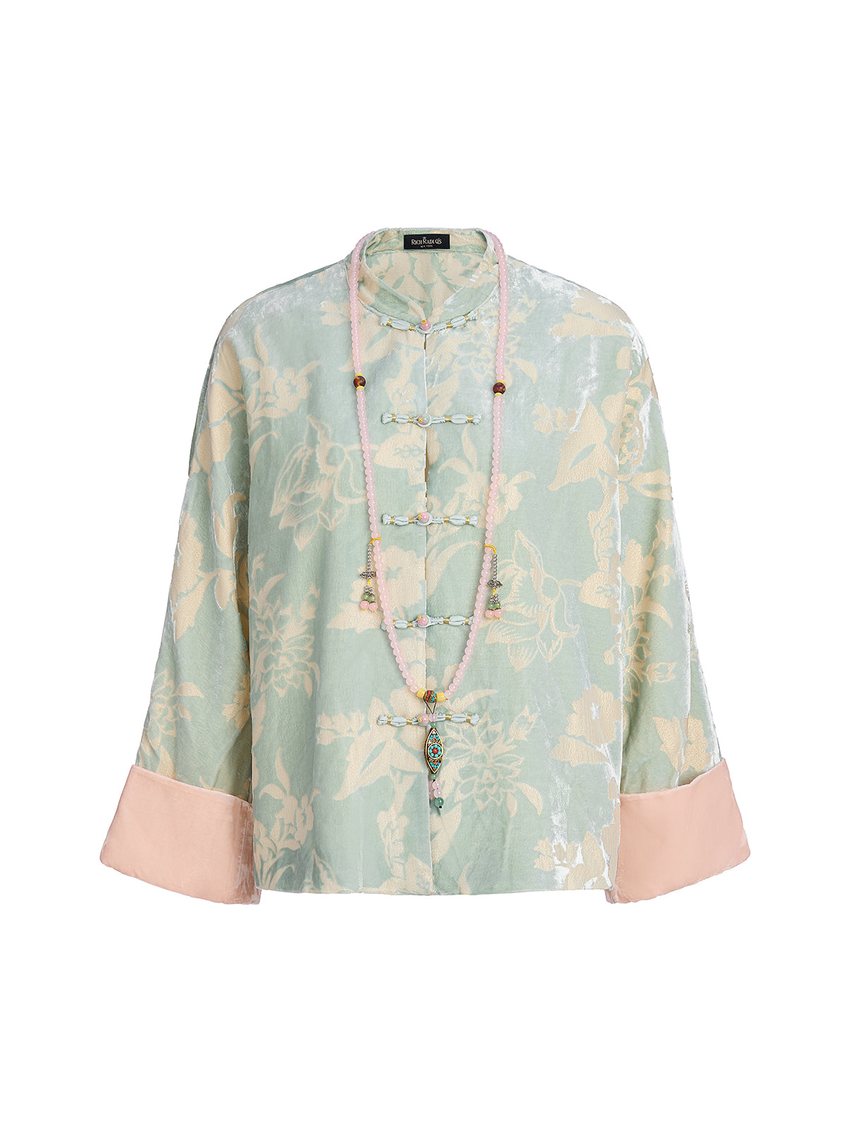 Neo Chinese Style Velvet Floral Jacket