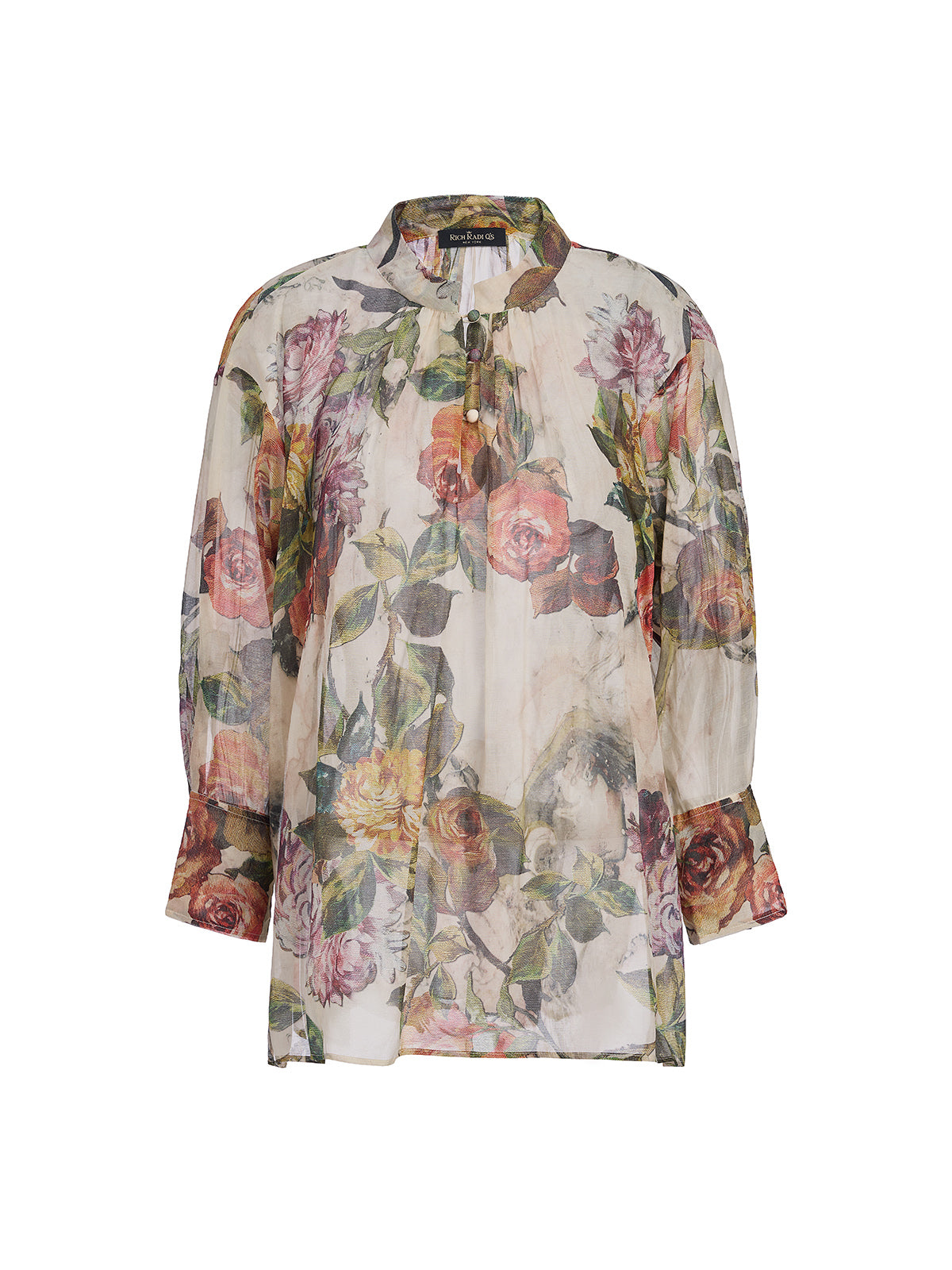 Final Sale | Classical Romantic Print Silk Shirt