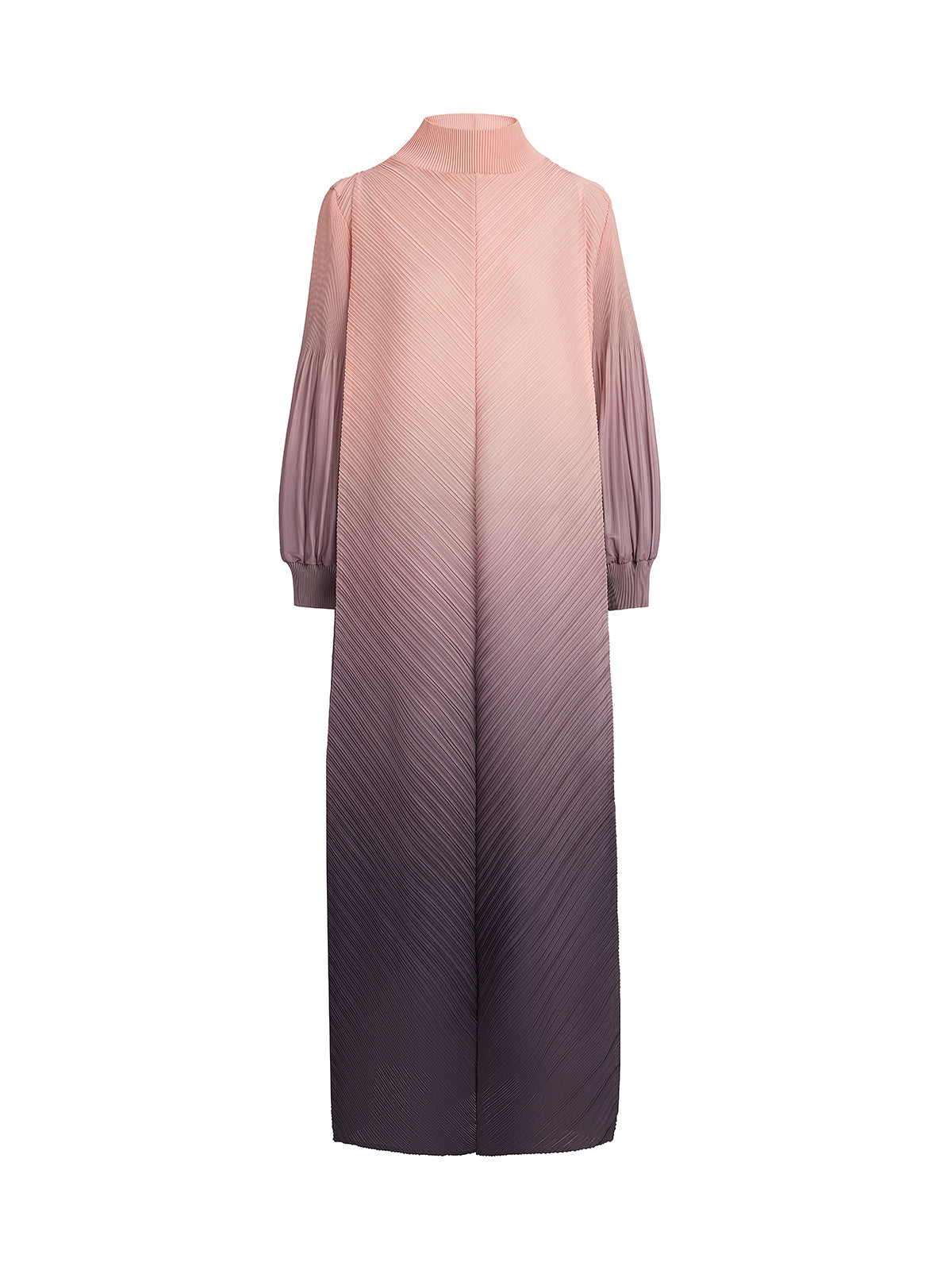 Romantic Gradient Pleated Architectural Dress