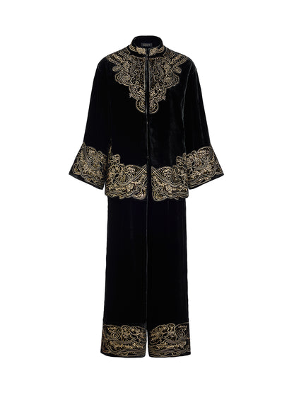 Luxe Velvet Embroidered Set (Belt Not Included)