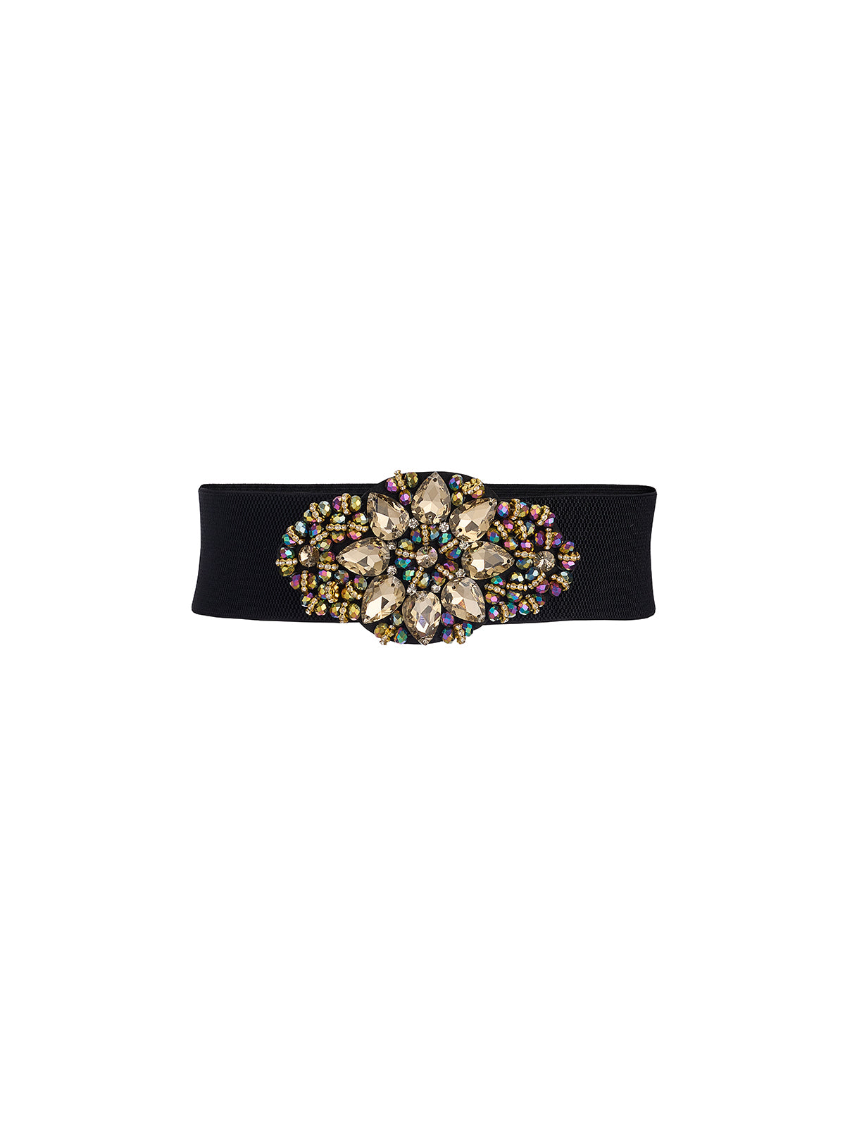 Rhinestone Embellished Stretch Belt