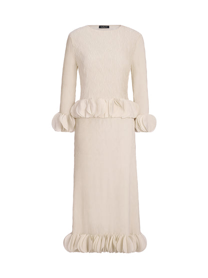 Pleated Floral-Embellished Elegance Set