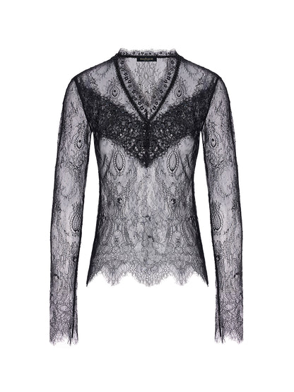 Elegant Lace Embellished Top
