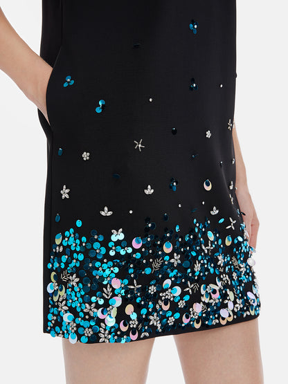 Sequin Round Neck Short Sleeve Dress