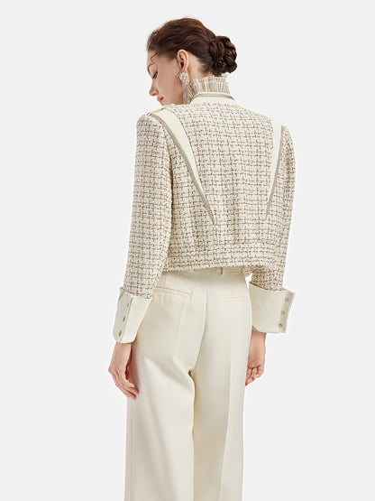 Gold Tweed Patchwork Court Jacket