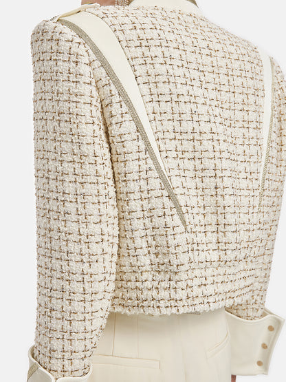 Gold Tweed Patchwork Court Jacket