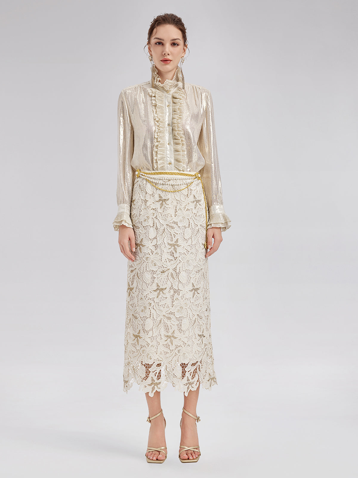 Embroidered Lace Mermaid Skirt