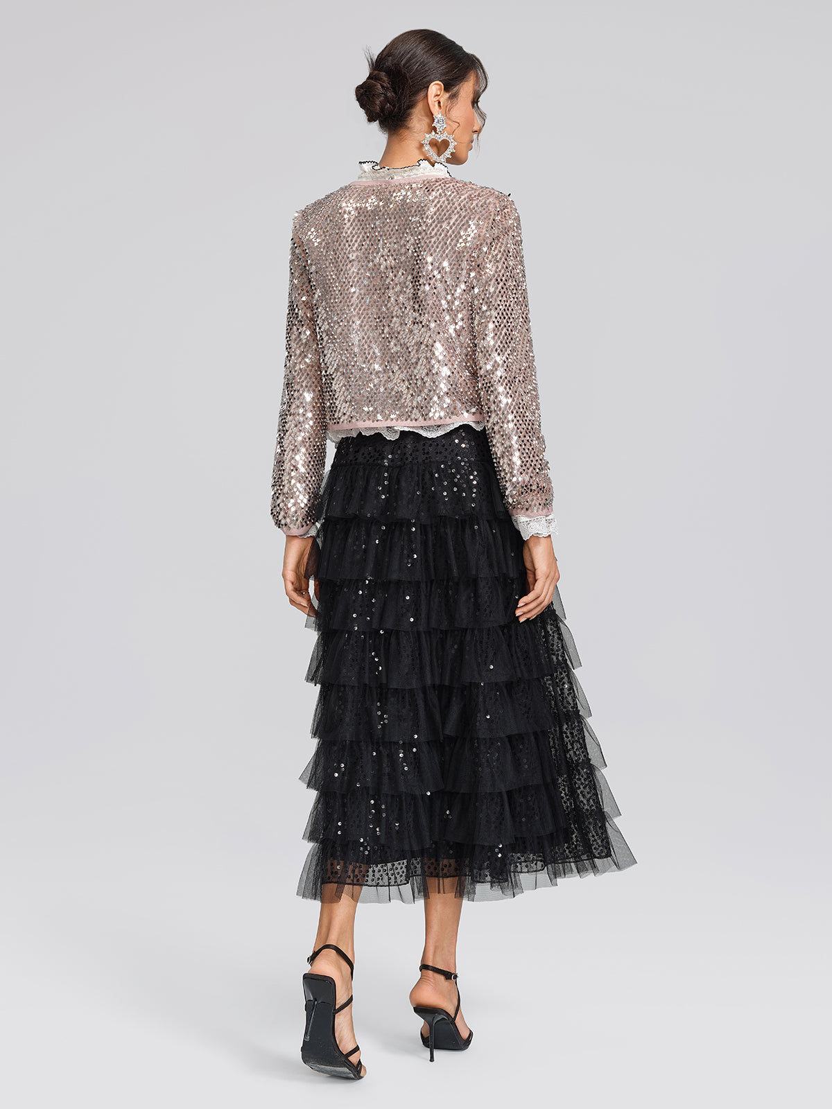 Champagne Sequin Trim Jacket