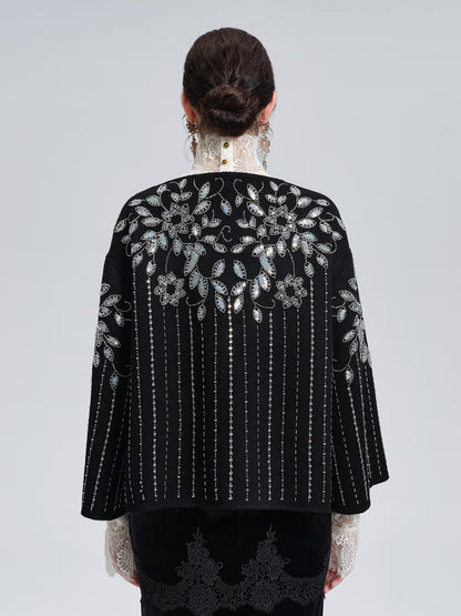 100% Wool Sequin-Embroidered Jacket