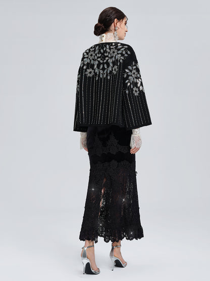 100% Wool Sequin-Embroidered Jacket