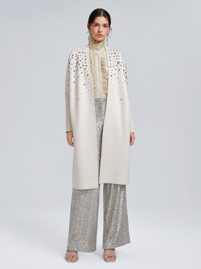 Silk Metallic-Sheen Pleated Shirt