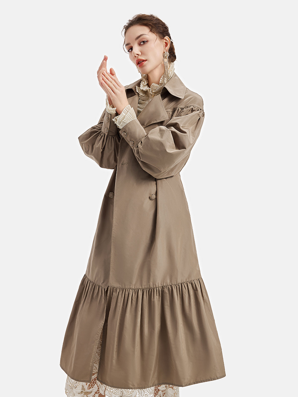 Japanese Memory Pleated Trench Coat