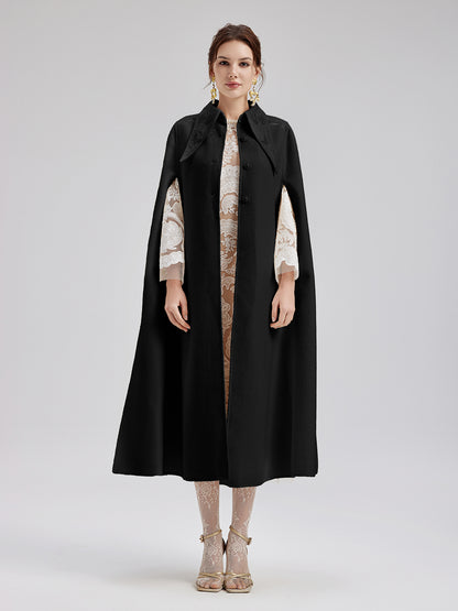 Italian Cashmere Embossed Wool Cape