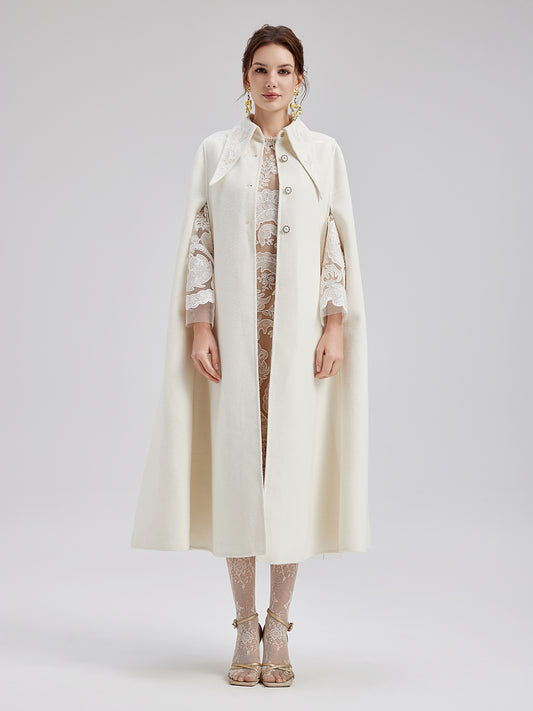 Italian Cashmere Embossed Wool Cape