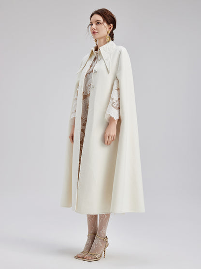 Italian Cashmere Embossed Wool Cape