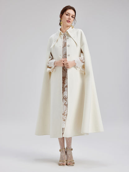 Italian Cashmere Embossed Wool Cape