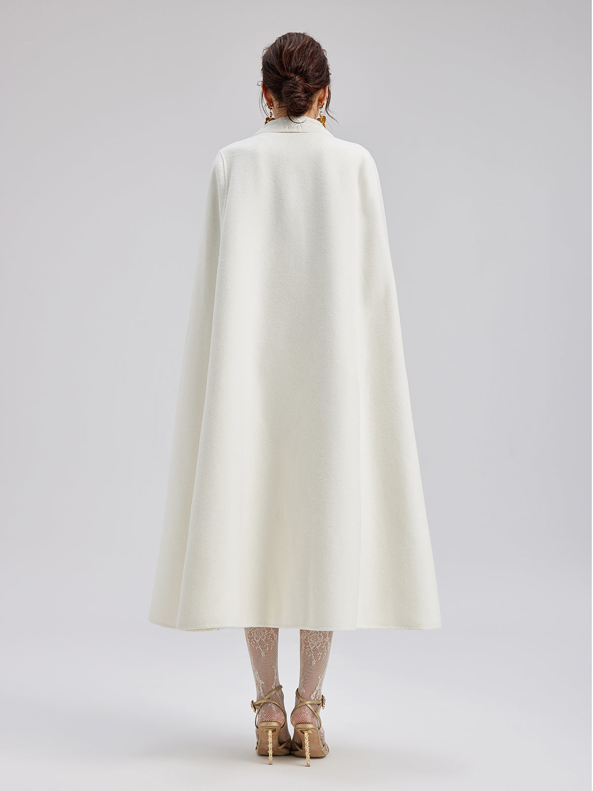 Italian Cashmere Embossed Wool Cape