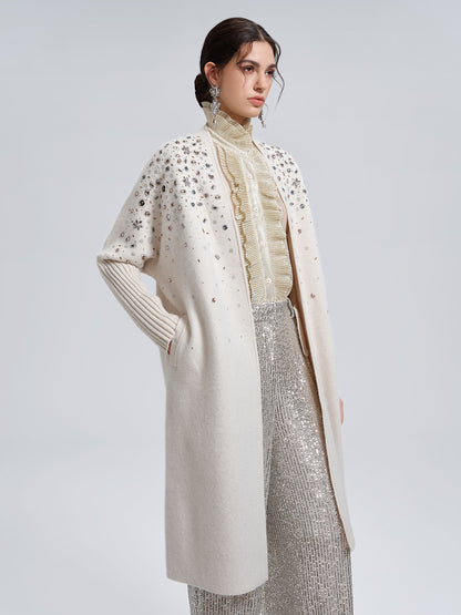 Multicolor Crystal Beaded Embellished Coat
