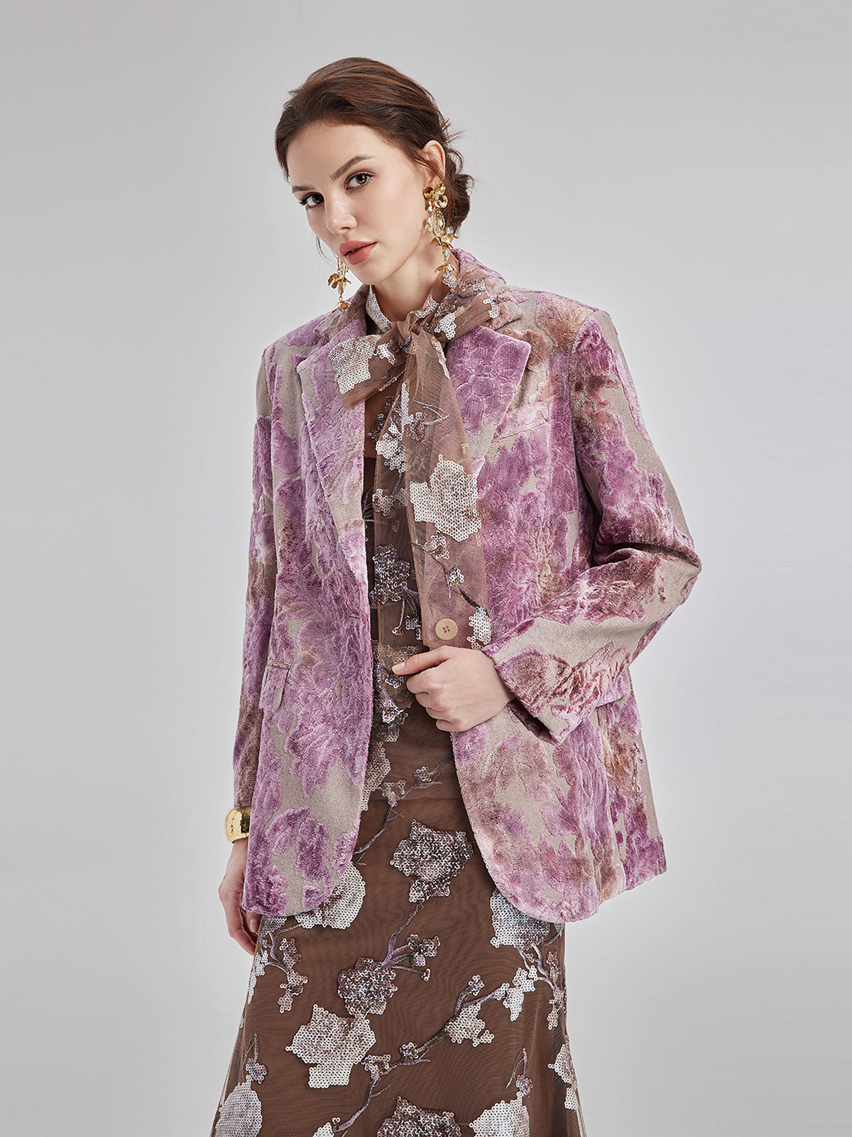 Custom Italian Rose Jacquard Blazer