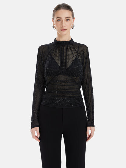 Sheer Stretch Mesh Long Sleeve