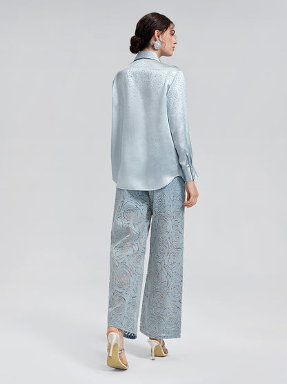 Gradient Rose Burnout Jeans