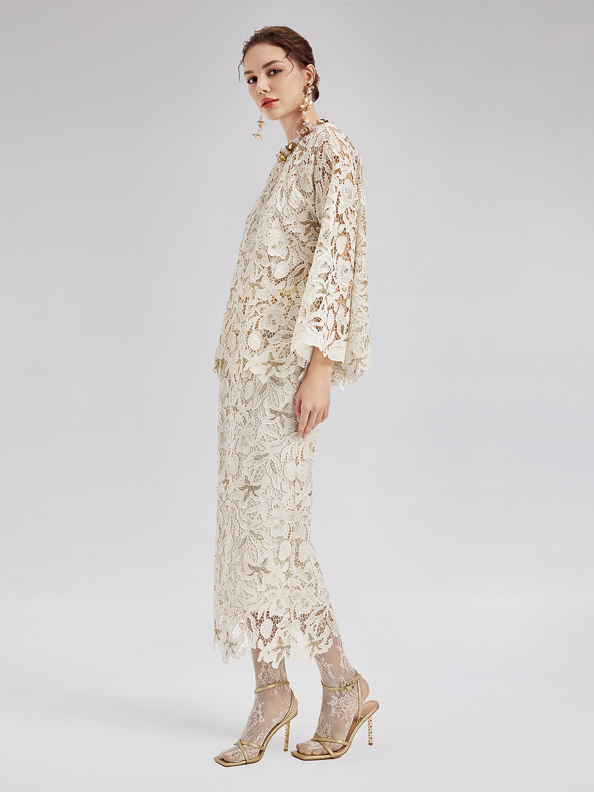 Textured Lace Beaded Top